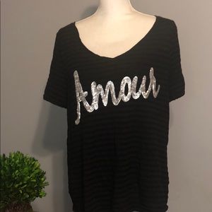 Lane Bryant Short Sleeve Amour T-Shirt 14/16